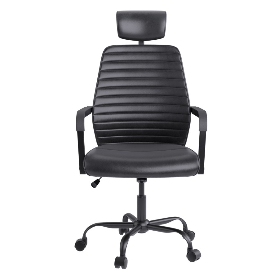 Ergonomic Black Faux Leather Office Chair - Emmanuel