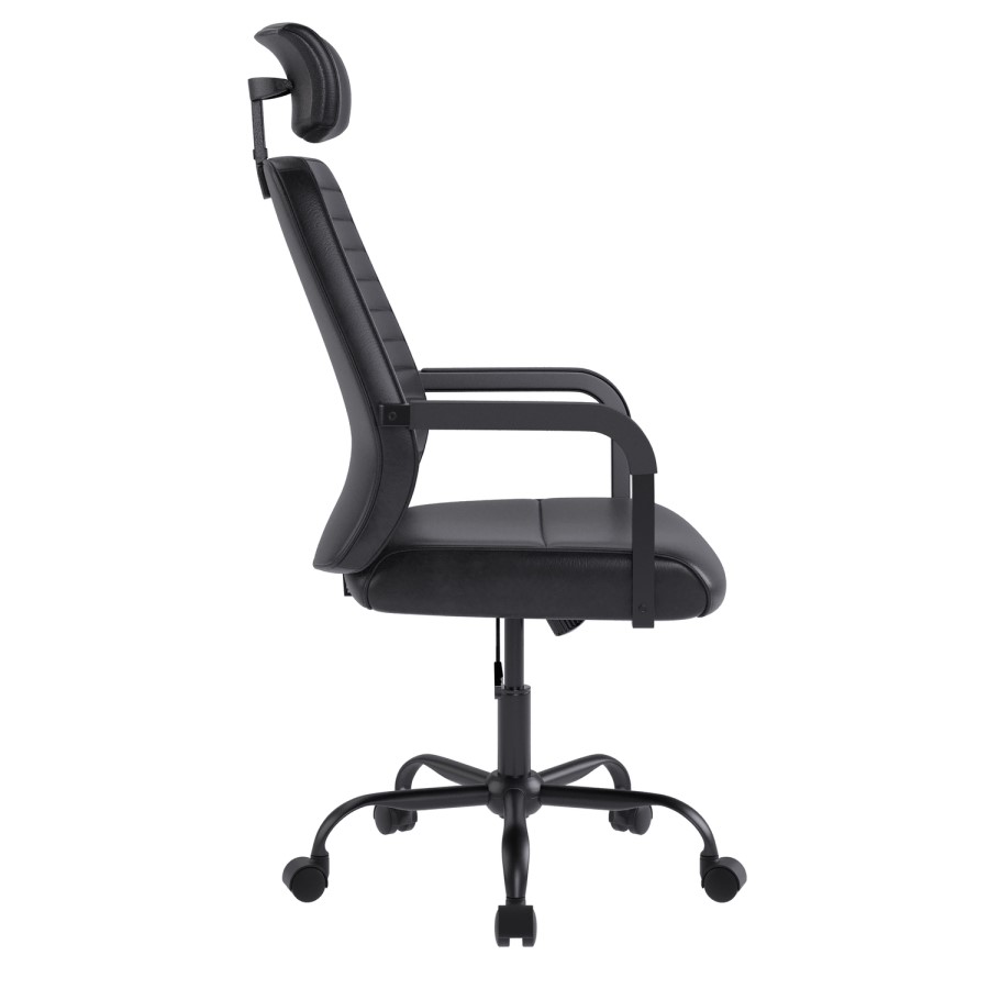 Ergonomic Black Faux Leather Office Chair - Emmanuel