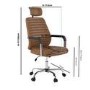 Ergonomic Brown Faux Leather Office Chair - Emmanuel