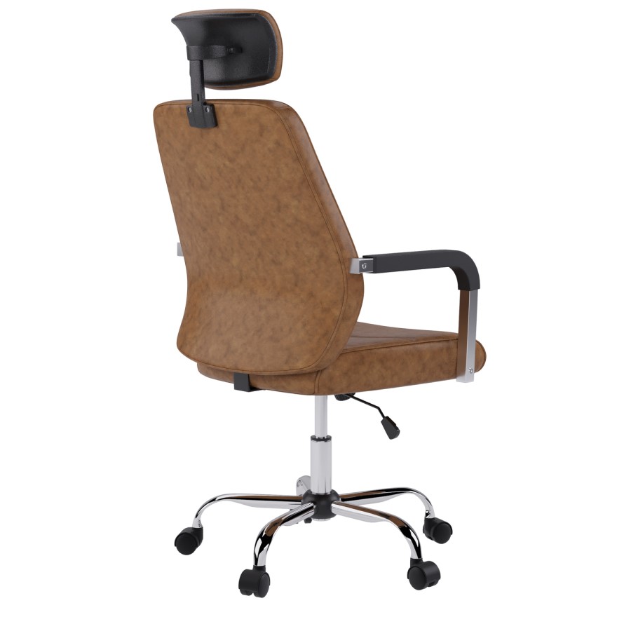 Ergonomic Brown Faux Leather Office Chair - Emmanuel