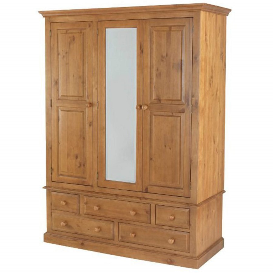 Heritage Furniture Hendon Solid Pine Triple Wardrobe with Drawers