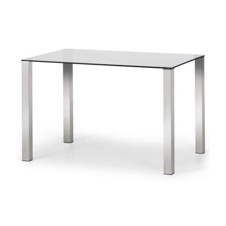 Julian Bowen Enzo Glass Table & 4 Jazz Fabric Chairs in Slate Grey