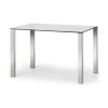 Julian Bowen Enzo Glass Table &amp; 4 Jazz Fabric Chairs in Slate Grey