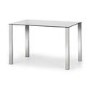 Julian Bowen Enzo Glass Table & 4 Jazz Fabric Chairs in Slate Grey