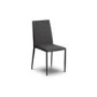 Julian Bowen Enzo Glass Table & 4 Jazz Fabric Chairs in Slate Grey