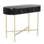 GRADE A1 - Enzo Groove Detail 2 Drawer Dressing Table in Black and Gold - Art Deco Style