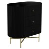 GRADE A1 - Enzo Groove Detail 3 Drawer Chest of Drawers in Black and Gold - Art Deco Style