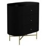 Enzo Groove Detail 3 Drawer Chest of Drawers in Black and Gold - Art Deco Style