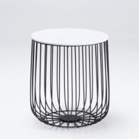 LPD Enzo SMall Cage Table in Black with Marble Top LPD Enzo SMall Cage Table in Black with Marble Top