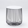 LPD Enzo SMall Cage Table in Black with Marble Top