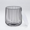 LPD Enzo SMall Cage Table in Black with Marble Top