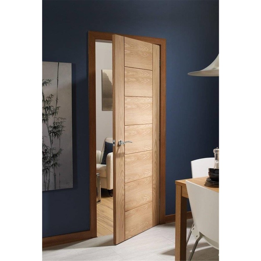 Internal Oak FD30 Fire Door - Unfinished - 2040 x 626 x 44mm - Palermo Essential - XL Joinery