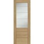 Palermo Essential 2XG Pre-Finished Internal Oak Door with Clear Etched Glass - 1981 x 686 x 35 mm, Pre-Finished