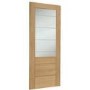 Palermo Essential 2XG Pre-Finished Internal Oak Door with Clear Etched Glass - 1981 x 686 x 35 mm, Pre-Finished