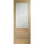 Suffolk Essential 2XG Pre-Finished Internal Oak Door with Clear Etched Glass - 1981 x 762 x 35 mm, Pre-Finished