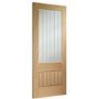 Suffolk Essential 2XG Pre-Finished Internal Oak Door with Clear Etched Glass - 1981 x 762 x 35 mm, Pre-Finished