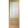 Suffolk Essential 2XG Pre-Finished Internal Oak Door with Clear Etched Glass - 1981 x 762 x 35 mm, Pre-Finished