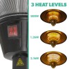 electriQ Mushroom Style Electric Infrared Patio Heater - 2.1kW with 3 Heat Settings in Black