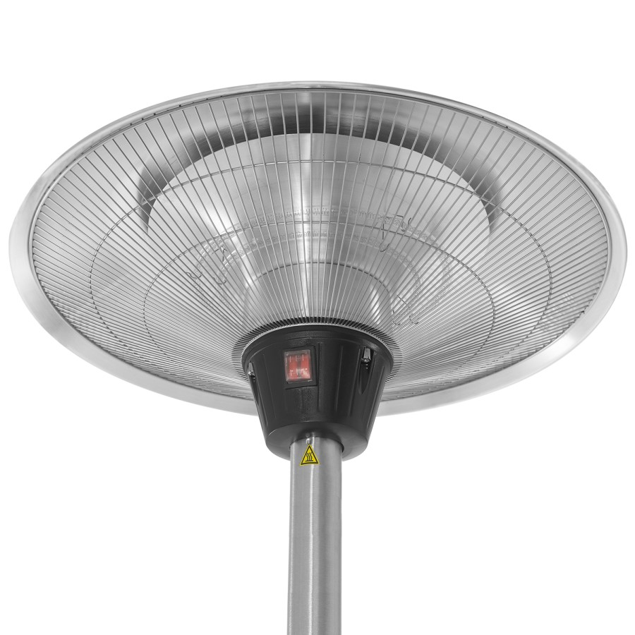 electriQ Mushroom Style Electric Infrared Patio Heater - Silver