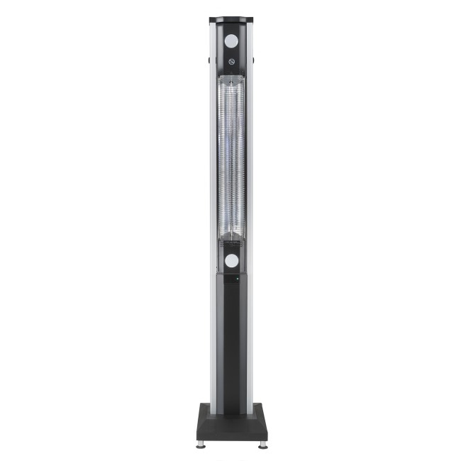 electriQ Freestanding Electric Patio Heater - 1.8kW with 5 Heat Settings Remote and Light