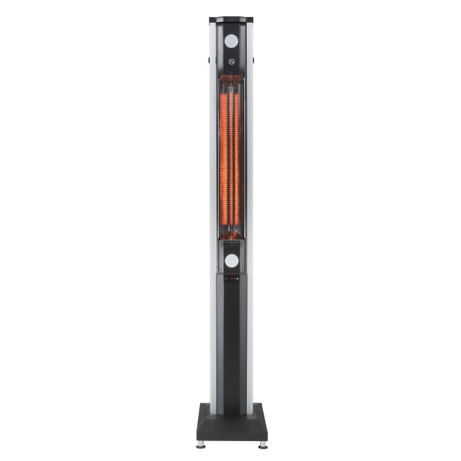 electriQ Freestanding Electric Patio Heater - 1.8kW with 5 Heat Settings Remote and Light