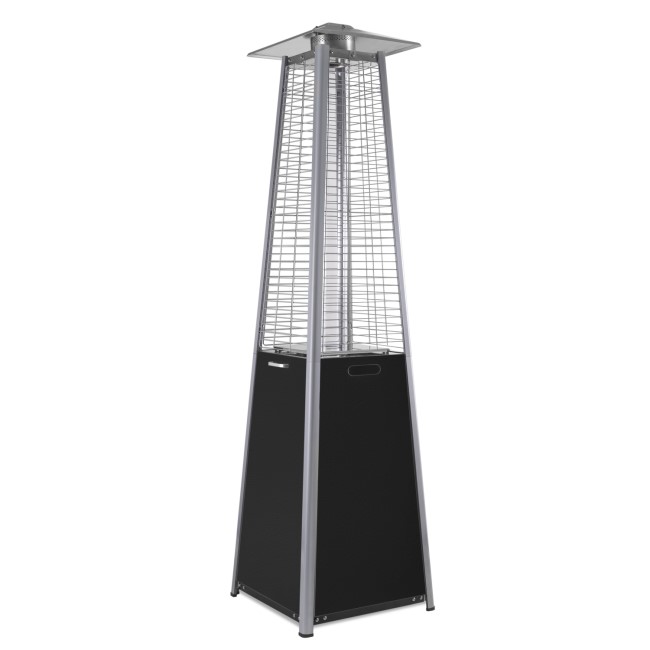 electriQ Pyramid Flame Tower Outdoor Gas Patio Heater - Black