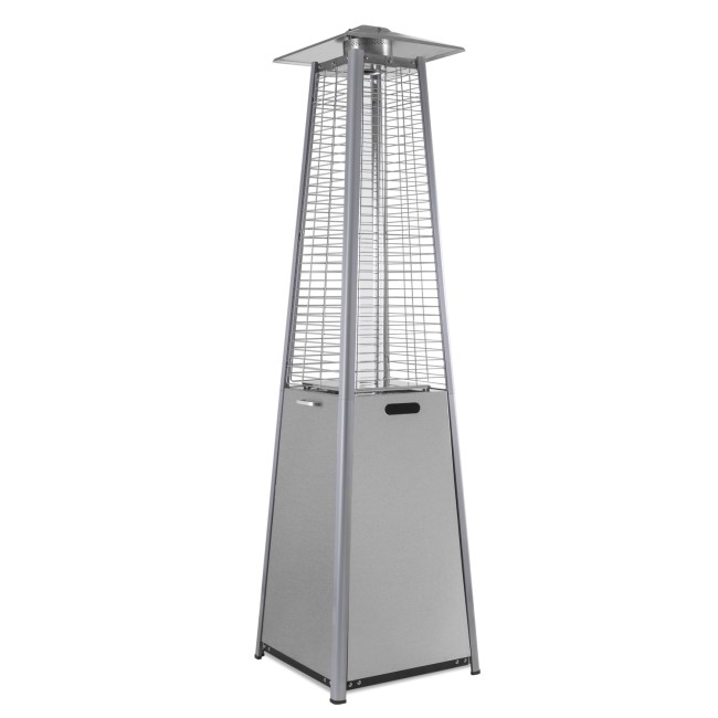 electriQ Pyramid Flame Tower Outdoor Gas Patio Heater - Stainless Steel