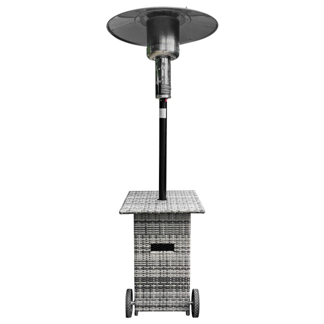 electriQ Mushroom Outdoor Gas Patio Heater - Grey Rattan