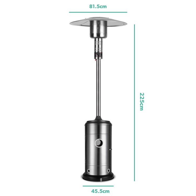 electriQ Mushroom Outdoor Gas Patio Heater - Silver