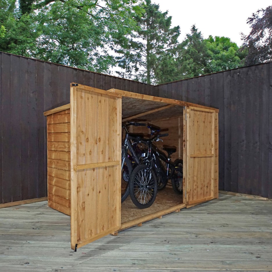 mercia 4 x 6 overlap pent outdoor bike store - storage