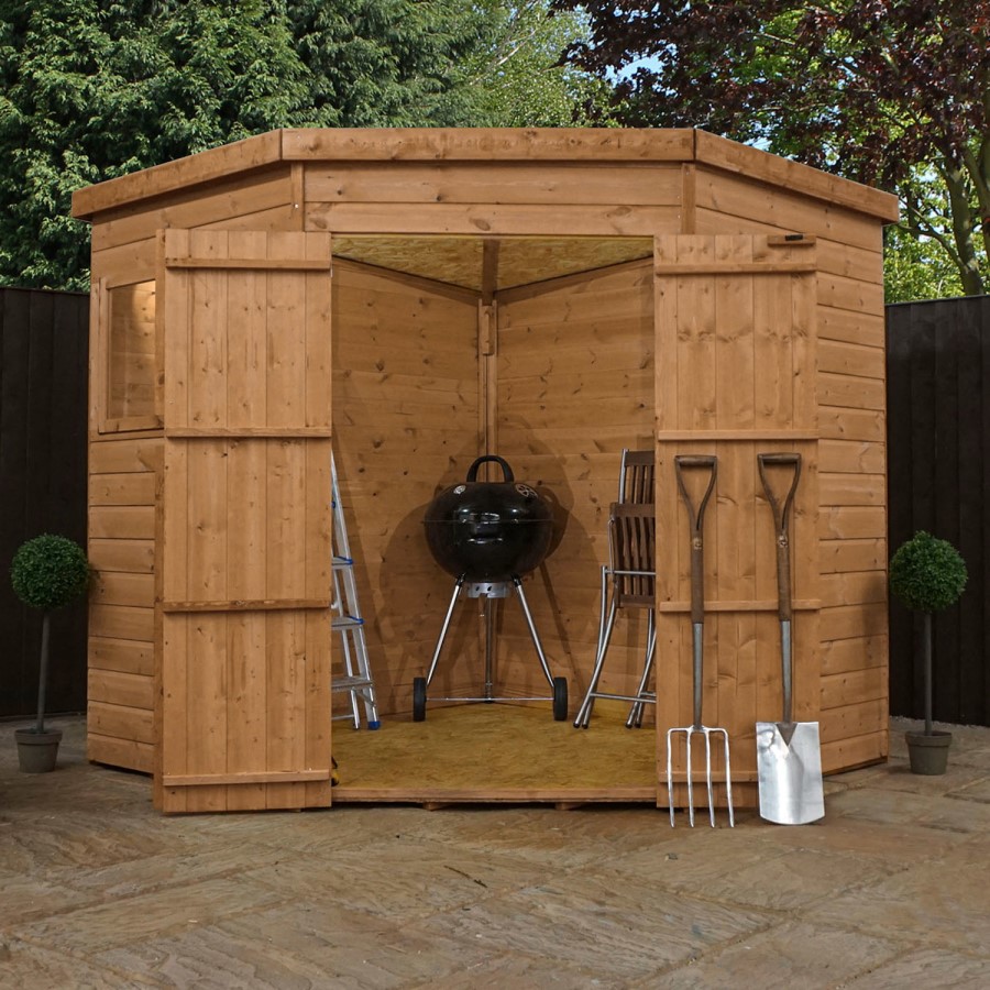 Shiplap Garden Corner Shed - 7 x 7ft - Mercia