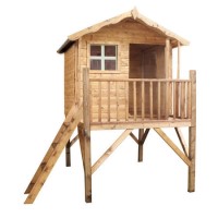 Small Kids Outdoor Tower Playhouse 5ft x 5ft - Tulip- Mercia 