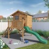 Mercia -  Small Kids Outdoor Tower Playhouse with Slide - Tulip