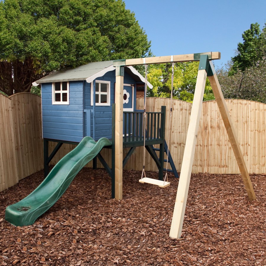Mercia Small Kids Tower Playhouse with Slide & Swing Set - Tulip