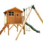 Mercia Small Kids Tower Playhouse with Slide & Swing Set - Tulip