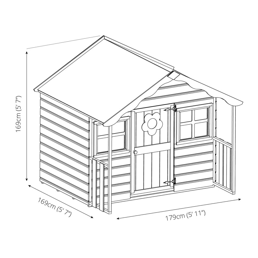 Mercia Kids Wooden Playhouse - Honeysuckle
