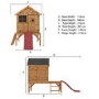 Mercia -  Small Wooden Tower Playhouse with Slide - Snug