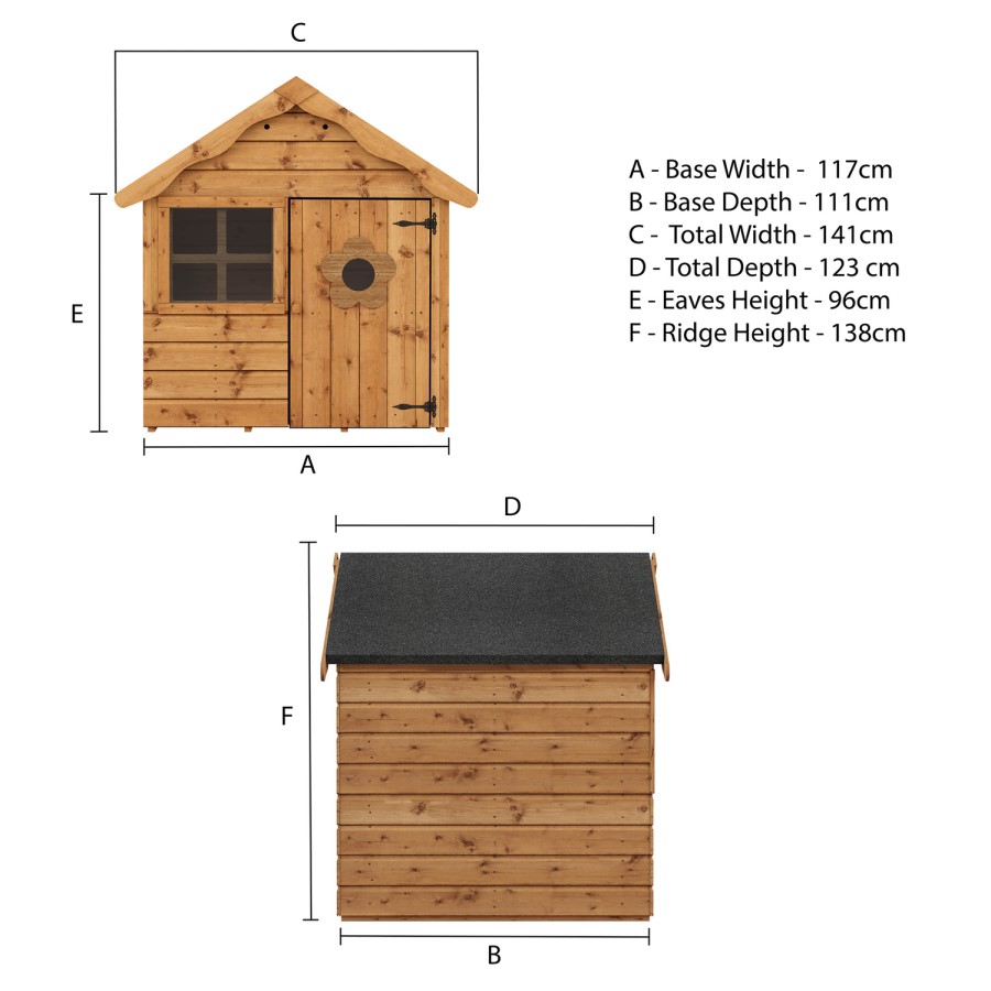 Mercia Small Wooden Playhouse - Snug