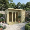 ERC032 Mercia Contemporary Summerhouse with Side Shed - 10ft x 8ft