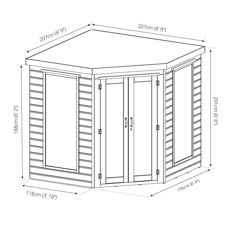 Mercia -  7ft x 7ft Premium Corner Summerhouse