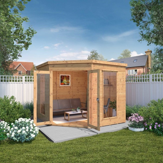 Mercia -  8 x 8ft Premium Wooden Garden Corner Summerhouse