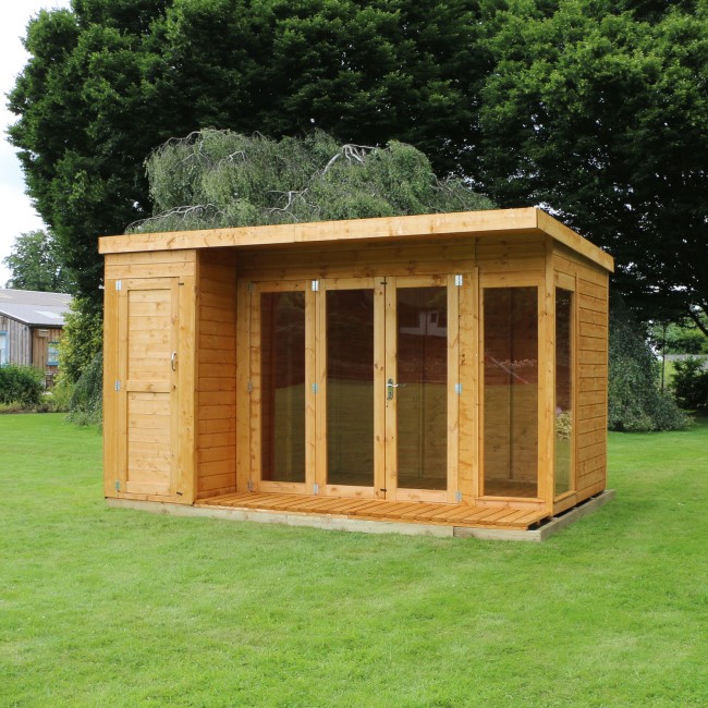 Mercia -  12 x 8ft Premium Garden Room Summerhouse With Side Shed