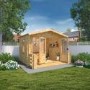 Mercia 3.3 x 3.4m Log Cabin with Veranda - 19mm