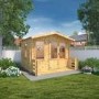 Mercia 3.3 x 3.4m Log Cabin with Veranda - 19mm