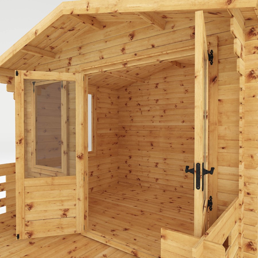 Mercia 3.3 x 3.4m Log Cabin with Veranda - 19mm