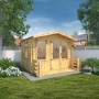 Mercia Traditional Log Cabin With Veranda 3.4 x 3.7m - 19mm