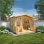 Mercia Traditional Log Cabin With Veranda 3.4 x 3.7m - 19mm