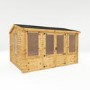 Mercia -  Traditional Reverse Apex Log Cabin With Veranda 4 x 3m - 19mm