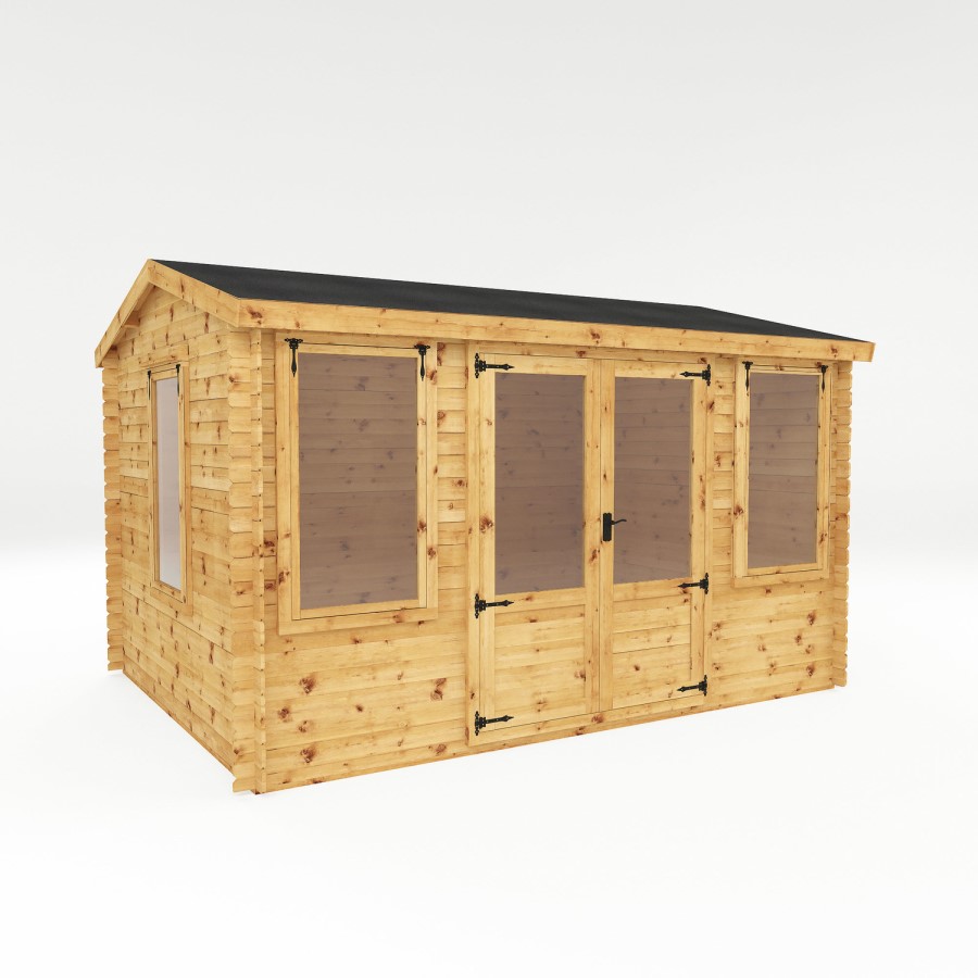 Mercia -  Traditional Reverse Apex Log Cabin With Veranda 4 x 3m - 19mm