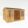 Mercia -  Traditional Reverse Apex Log Cabin With Veranda 4 x 3m - 19mm